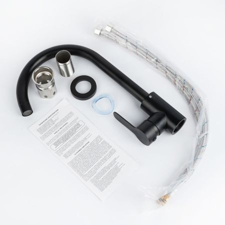 Смеситель для кухни Wasser Zimmer ZM-7721-2H-747 черный, SUS304, Смесители Wasser Zimmer, , Wasser Zimmer