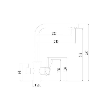Смеситель для кухонной мойки Fmark FS0962Q  под фильтр питьевой воды  , Смесители под фильтр питьевой воды, , SAVOL