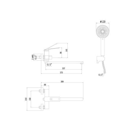 Смеситель для ванны Savol S-009024C, Коллекция S900, , SAVOL