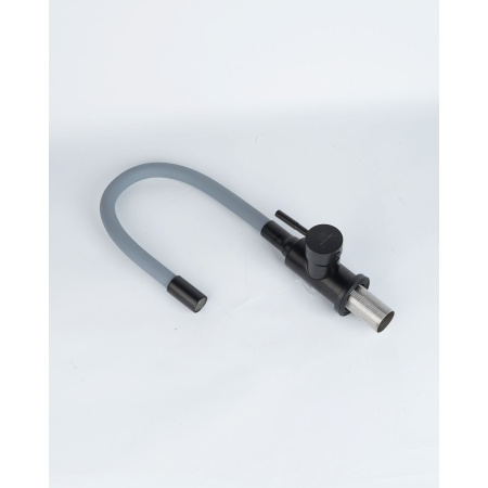 Смеситель для кухни Wasser Zimmer ZM-7728-2H-761 черный с гибким серым изливом, SUS304, Смесители Wasser Zimmer, , Wasser Zimmer