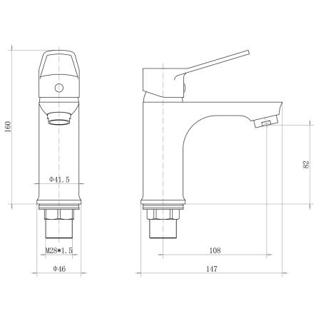 Смеситель для раковины PLStart PD10016 , Смесители ТМ PLStart, , FASHUN