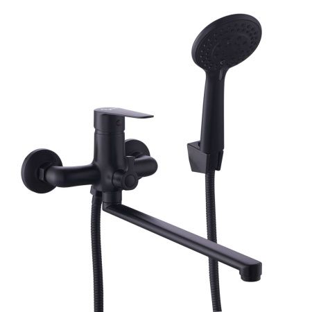 Смеситель для ванны PLStart PD22054-7 с длинным изливом, черный, Смесители ТМ PLStart, , FASHUN
