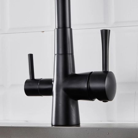 Смеситель для кухни Shevanik S528H с подключением фильтра питьевой воды, черный, Смесители с подключением к фильтру питьевой воды, , Shevanik