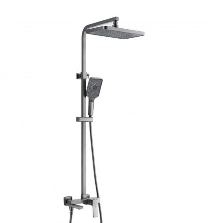 Душевая система Shevanik S4636T верхний душ, лейка, оружейная сталь, Коллекция S46, , Shevanik