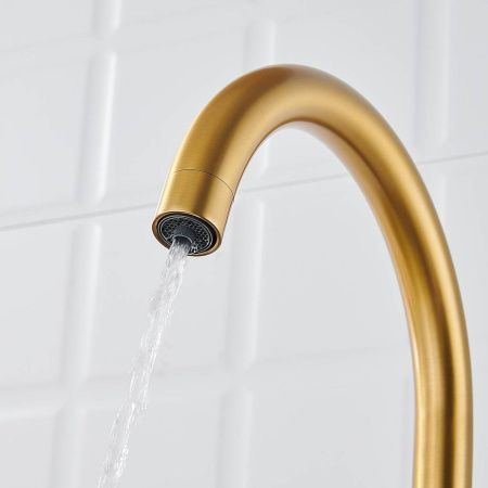 Смеситель для кухни Shevanik S428G с подключением фильтра питьевой воды, SUS304, золотой сатин , Смесители с подключением к фильтру питьевой воды, , Shevanik