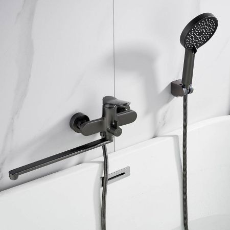 Cмеситель для ванны Shevanik S4322T оружейная сталь, Коллекция S43, , Shevanik