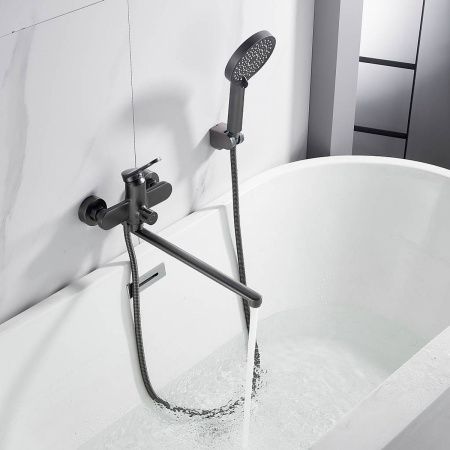 Cмеситель для ванны Shevanik S4322T оружейная сталь, Коллекция S43, , Shevanik