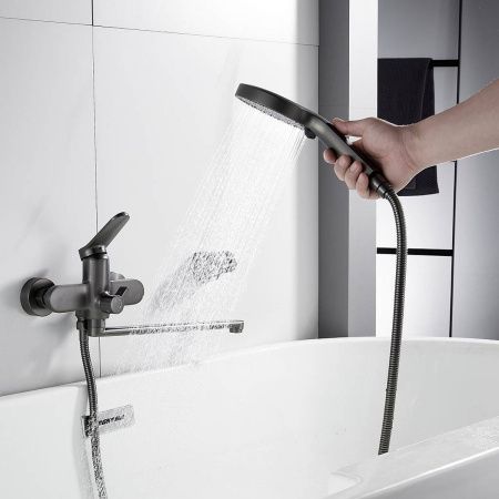 Cмеситель для ванны Shevanik S4322T оружейная сталь, Коллекция S43, , Shevanik
