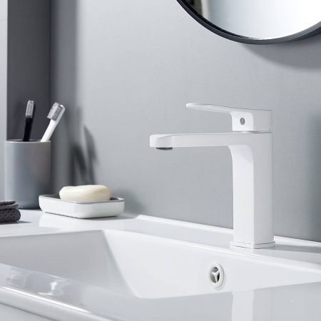 Cмеситель для раковины Shevanik S4501C белый, Коллекция S45, , Shevanik