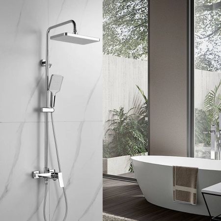 Душевая система Shevanik S4436 верхний душ, лейка, хром, Коллекция S44, , Shevanik