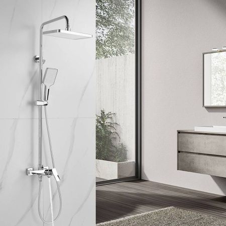 Душевая система Shevanik S4436 верхний душ, лейка, хром, Коллекция S44, , Shevanik