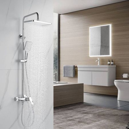 Душевая система Shevanik S4436 верхний душ, лейка, хром, Коллекция S44, , Shevanik