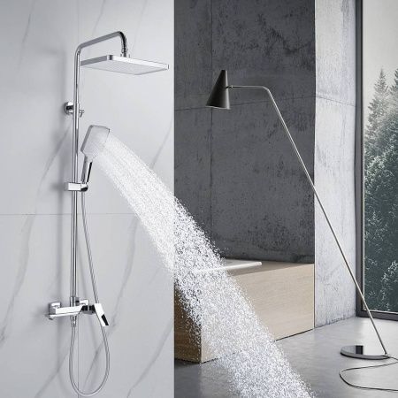 Душевая система Shevanik S4436 верхний душ, лейка, хром, Коллекция S44, , Shevanik