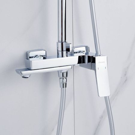 Душевая система Shevanik S4436 верхний душ, лейка, хром, Коллекция S44, , Shevanik