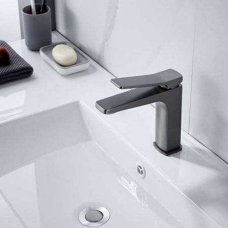 Cмеситель для раковины Shevanik S4601T оружейная сталь, Коллекция S46, , Shevanik