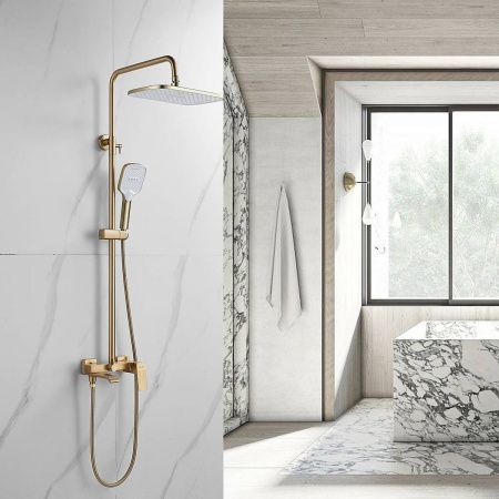 Душевая система Shevanik S4036G золотой сатин, Коллекция S40, , Shevanik