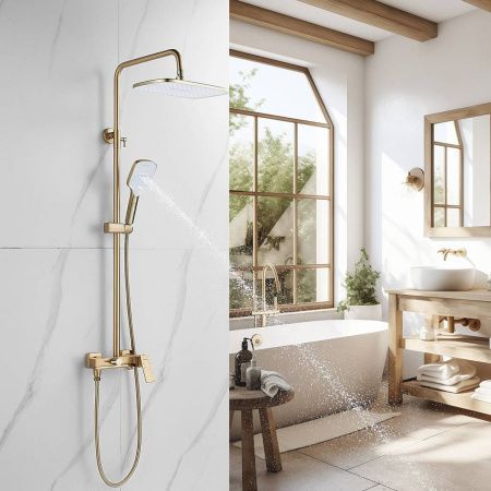 Душевая система Shevanik S4036G золотой сатин, Коллекция S40, , Shevanik