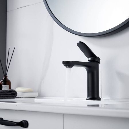 Cмеситель для раковины Shevanik S4301H черный матовый, Коллекция S43, , Shevanik