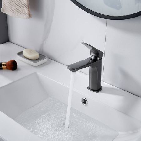 Смеситель для раковины Shevanik S4201T оружейная сталь, Коллекция S42, , Shevanik