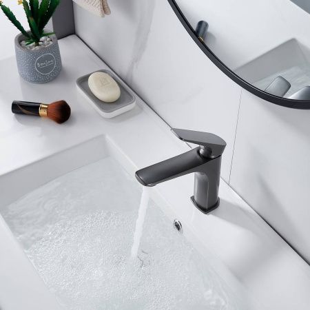 Смеситель для раковины Shevanik S4201T оружейная сталь, Коллекция S42, , Shevanik