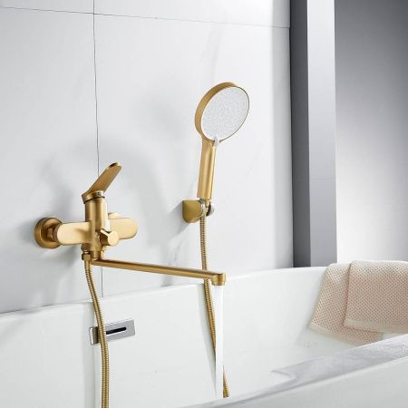 Cмеситель для ванны Shevanik S4322G золотой сатин, Коллекция S43, , Shevanik