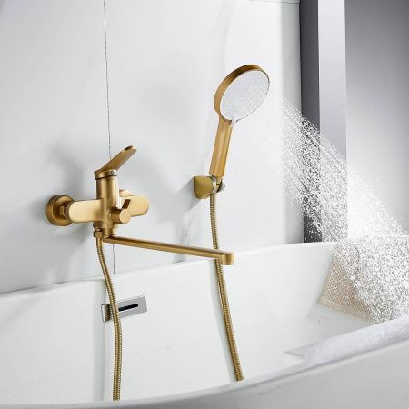 Cмеситель для ванны Shevanik S4322G золотой сатин, Коллекция S43, , Shevanik