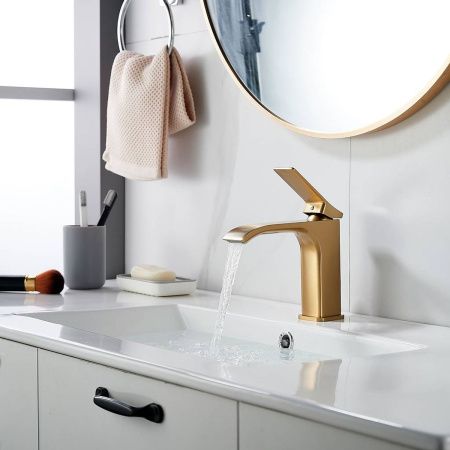 Смеситель для раковины Shevanik S4001G золотой сатин, Коллекция S40, , Shevanik