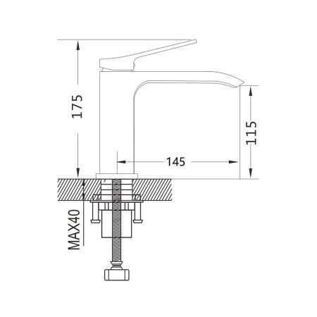 Смеситель для раковины Shevanik S4001G золотой сатин, Коллекция S40, , Shevanik
