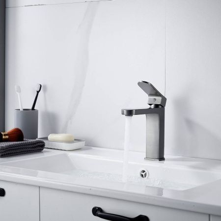 Cмеситель для раковины Shevanik S4501T оружейная сталь, Коллекция S45, , Shevanik