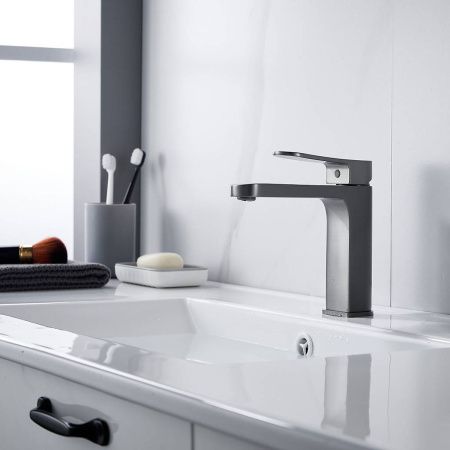 Cмеситель для раковины Shevanik S4501T оружейная сталь, Коллекция S45, , Shevanik