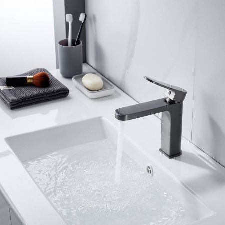 Cмеситель для раковины Shevanik S4501T оружейная сталь, Коллекция S45, , Shevanik