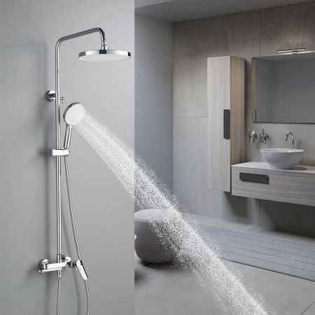 Душевая система Shevanik S4336 верхний душ, лейка, матовый хром, Коллекция S43, , Shevanik