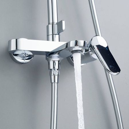 Душевая система Shevanik S4336 верхний душ, лейка, матовый хром, Коллекция S43, , Shevanik