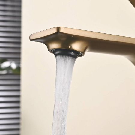 Смеситель для раковины Shevanik S6101G золотой сати, Коллекция S61, , Shevanik