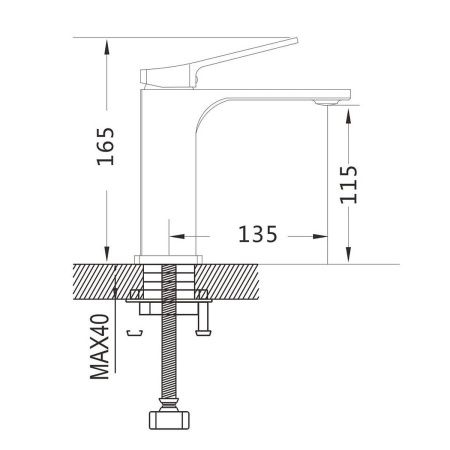 Смеситель для раковины Shevanik S6101G золотой сати, Коллекция S61, , Shevanik