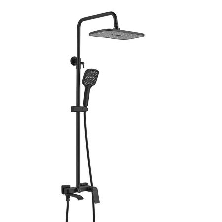 Душевая система Shevanik S4136H верхний душ, лейка, черная, Коллекция S41, , Shevanik