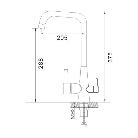 Смеситель для кухни Shevanik S528G с подключением фильтра питьевой воды, золотой сатин, Смесители с подключением к фильтру питьевой воды, , Shevanik