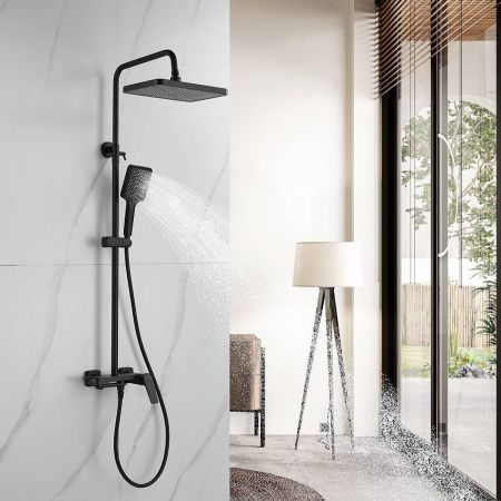 Душевая система Shevanik S4226H верхний душ, лейка, черный, Коллекция S42, , Shevanik