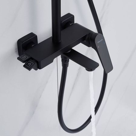 Душевая система Shevanik S4226H верхний душ, лейка, черный, Коллекция S42, , Shevanik