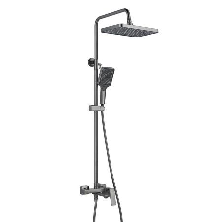Душевая система Shevanik S4436T верхний душ, лейка, оружейная сталь, Коллекция S44, , Shevanik