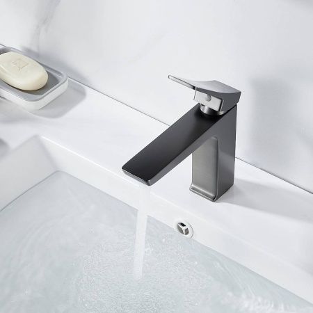 Cмеситель для раковины Shevanik S4401T оружейная сталь, Коллекция S43, , Shevanik