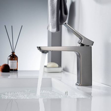 Cмеситель для раковины Shevanik S4401T оружейная сталь, Коллекция S43, , Shevanik