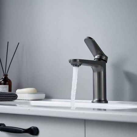 Cмеситель для раковины Shevanik S4301T оружейная сталь, Коллекция S43, , Shevanik