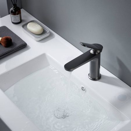 Cмеситель для раковины Shevanik S4301T оружейная сталь, Коллекция S43, , Shevanik