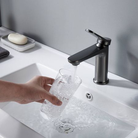 Cмеситель для раковины Shevanik S4301T оружейная сталь, Коллекция S43, , Shevanik