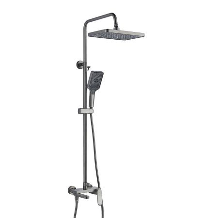 Душевая система Shevanik S4536T верхний душ, лейка, оружейная сталь, Коллекция S45, , Shevanik