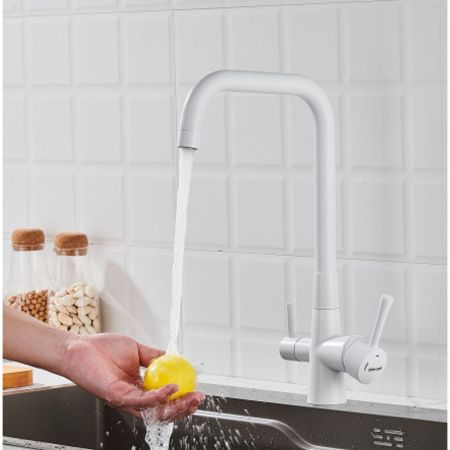 Смеситель для кухни Shevanik S528C с подключением фильтра питьевой воды, белый, Смесители с подключением к фильтру питьевой воды, , Shevanik