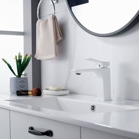 Смеситель для раковины Shevanik S6101C белый, Коллекция S61, , Shevanik