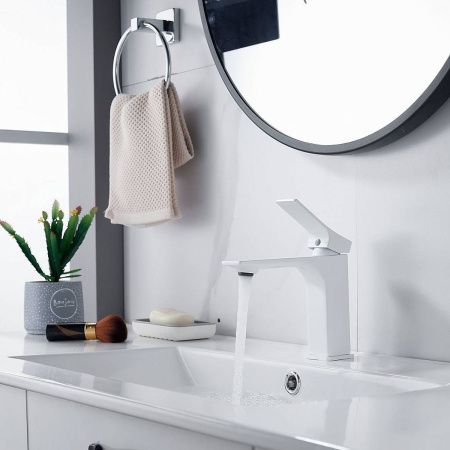 Смеситель для раковины Shevanik S6101C белый, Коллекция S61, , Shevanik