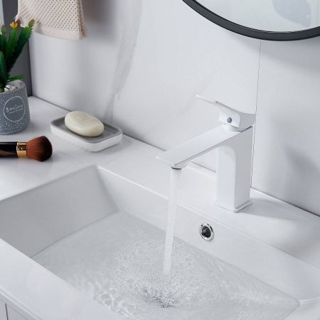 Смеситель для раковины Shevanik S6101C белый, Коллекция S61, , Shevanik